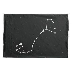 Scorpio Zodiac Constellation Modern Black & White Pillow Case