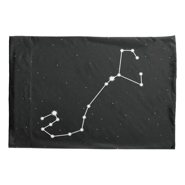 Scorpio Zodiac Constellation Modern Black & White Pillow Case (Back)