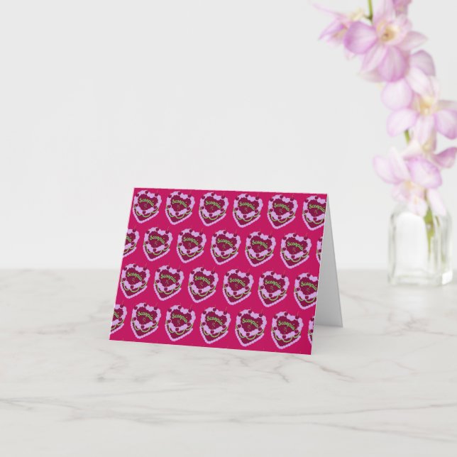 Scorpio Zodiac Coquette Heart Birthday Cake Card (Orchid)