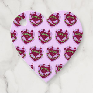 Scorpio Zodiac Coquette Heart Birthday Cake Favor Tags