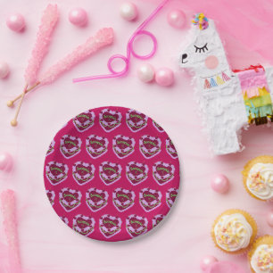Scorpio Zodiac Coquette Heart Birthday Cake Paper Plates