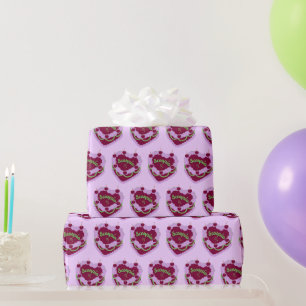 Scorpio Zodiac Coquette Heart Birthday Cake Wrapping Paper