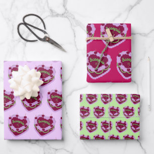 Scorpio Zodiac Coquette Heart Birthday Cake Wrapping Paper Sheets