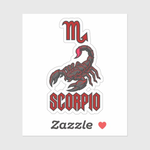Scorpio Zodiac Crimson Scorpion Cosmic Intensity Sticker
