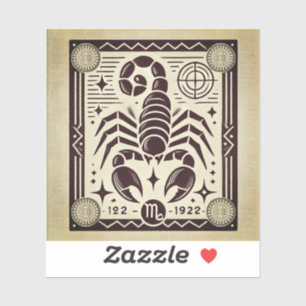 Scorpio Zodiac Custom-Cut Vinyl Sticker Retro