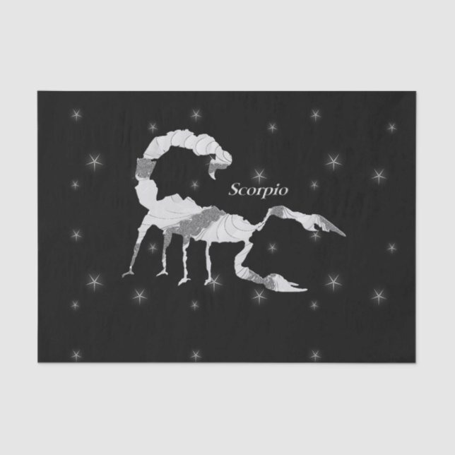 Scorpio Zodiac Design Black Tissue Paper (Front)