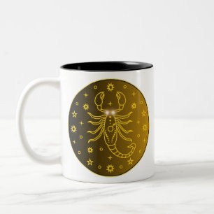 Scorpio Zodiac Emblem Minimal Celestial Symbol Two-Tone Coffee Mug