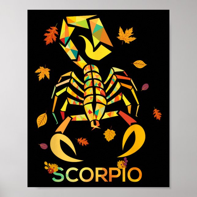 Scorpio Zodiac Fall Scorpion Birthday  Poster (Front)