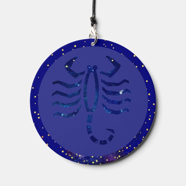 Scorpio  zodiac  -galaxy background Wind Chime (Front)