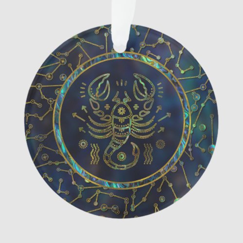 Scorpio Zodiac Gold Abalone on Constellation Ornament