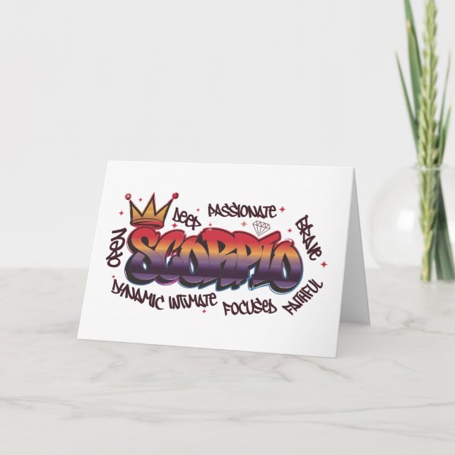 Scorpio zodiac graffiti card (Front)
