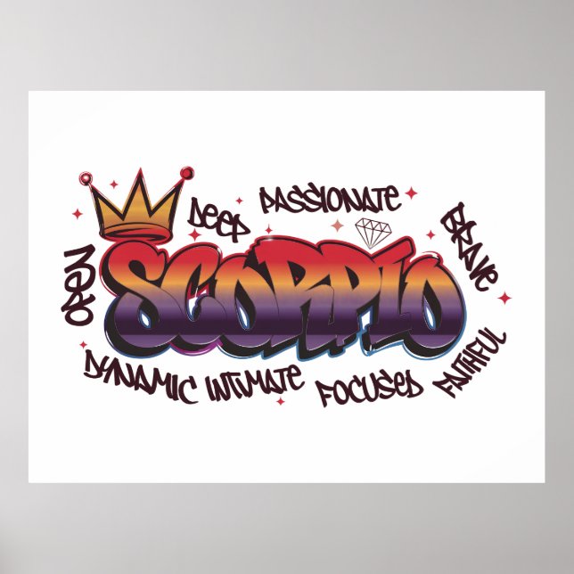 Scorpio zodiac graffiti poster (Front)