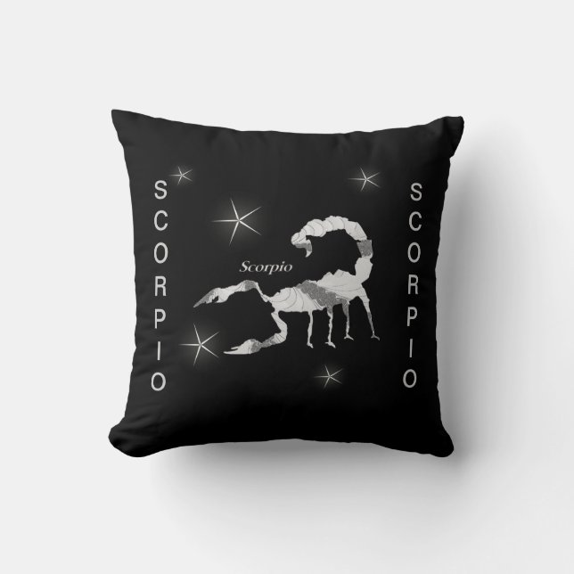 Scorpio Zodiac Horoscope American Mojo Pillow (Front)