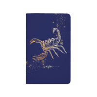 Scorpio Zodiac Navy Blue Gold Personalized Journal