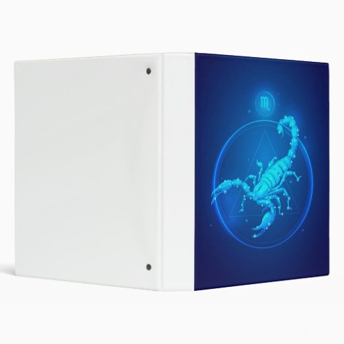 Scorpio Zodiac NeonZodiac Sign Scorpio White Canv 3 Ring Binder