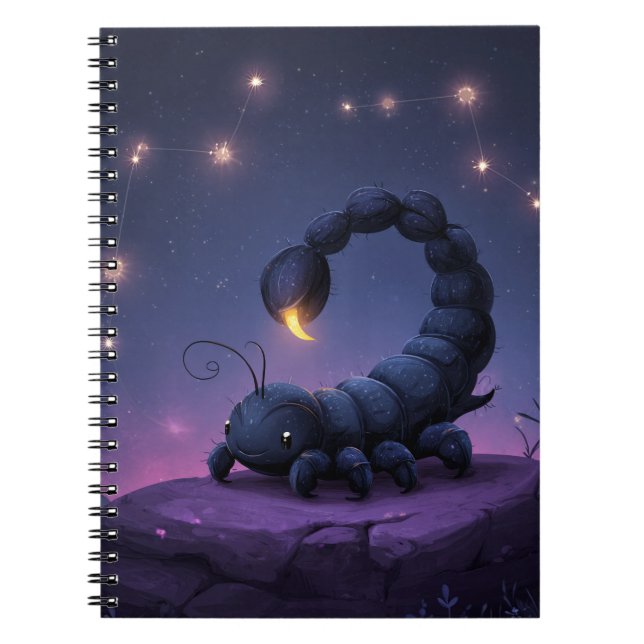 Scorpio Zodiac Notebook – Cute Celestial Scorpion (Front)