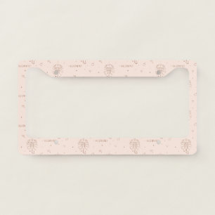 Scorpio Zodiac Pattern in Brown and Burgundy License Plate Frame