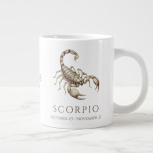 Scorpio Zodiac Personalized Name & Birth Date Giant Coffee Mug