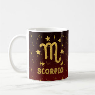 Scorpio Zodiac Red and Gold Astrology Mug