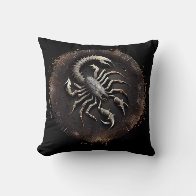 Scorpio Zodiac Scorpion Throw Pillow (Front)