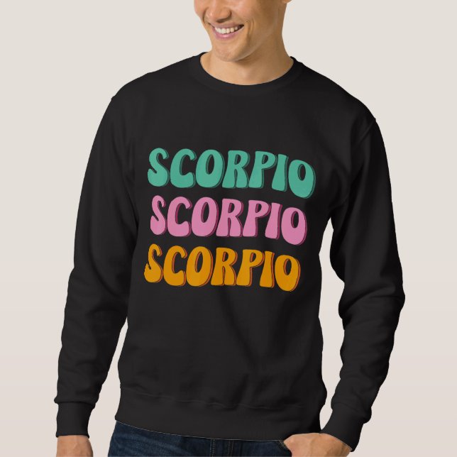 Scorpio Zodiac Sign 70s Hippie Style Sweatshirt (Front)
