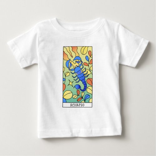 Scorpio Zodiac Sign Abstract Art Vintage Baby T_Shirt