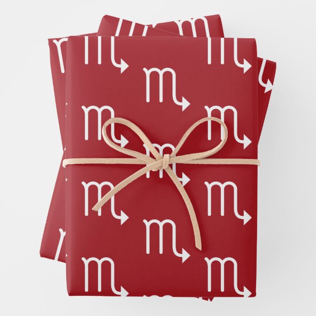 Scorpio Zodiac Sign Astrological Wrapping Paper Sheets (In situ)