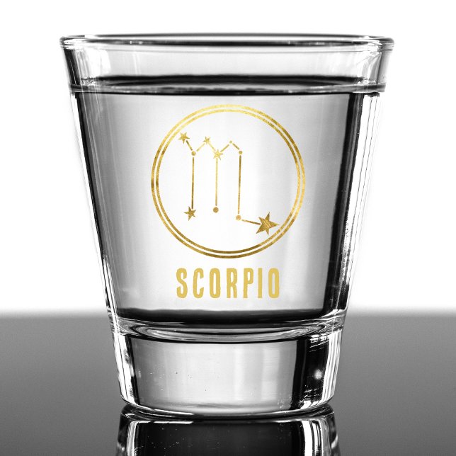 Scorpio Zodiac Sign Astrology Horoscope Gold Shot Glass (gold scorpio zodiac sign shot glass)