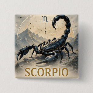 Scorpio Zodiac Sign Birthday Astrology Gift Button