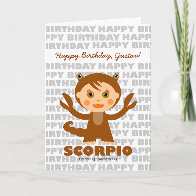 Scorpio Zodiac Sign Birthday Card (Front)