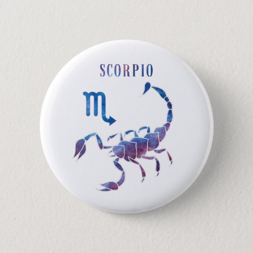 Scorpio Zodiac Sign  Button 