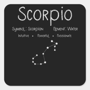Scorpio Zodiac Sign Constellation Astrology Gift Square Sticker