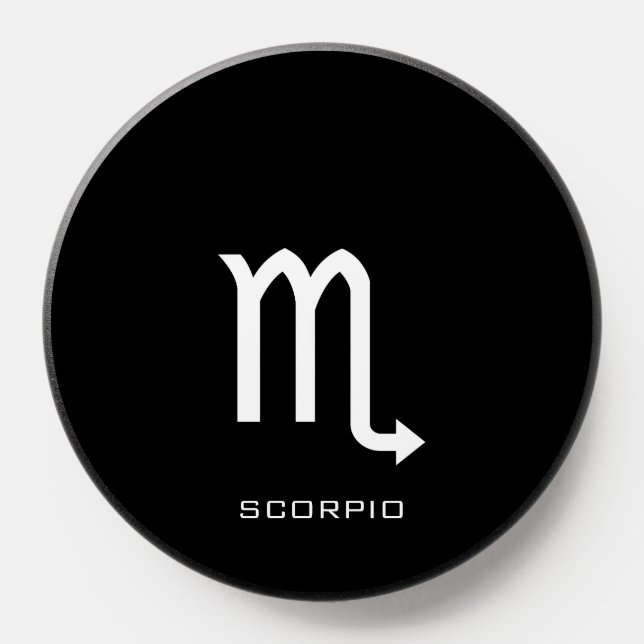 Scorpio Zodiac Sign Custom Text Simple Minimal PopSocket (Popsocket)