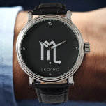 Scorpio Zodiac Sign Custom Text Simple Minimal Watch<br><div class="desc">A simple,  elegant zodiac sign design featuring the Scorpio sign with your text on it. Easily customize to your name,  monograms or text! Designed with ❤ by Zaubershirts,  it's a truly unique and special creation,  just for you!</div>
