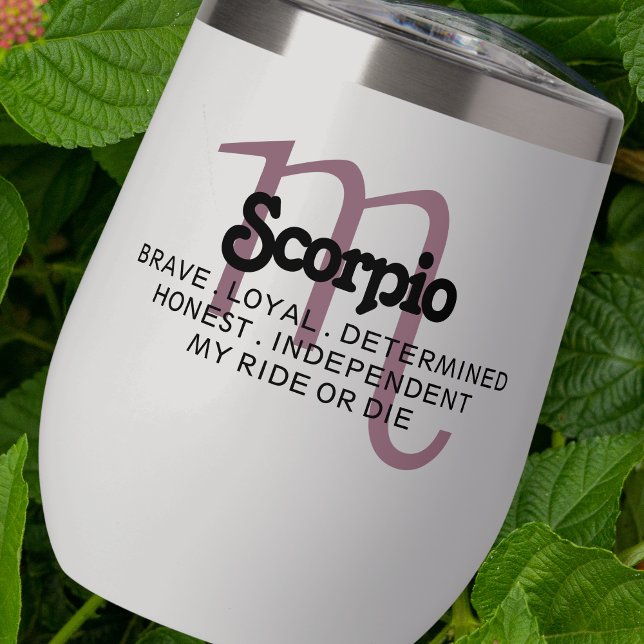 Scorpio Zodiac Sign Custom Traits Thermal Wine Tumbler (Creator Uploaded)