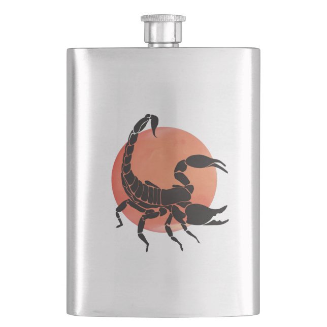 Scorpio Zodiac Sign Flask (Front)