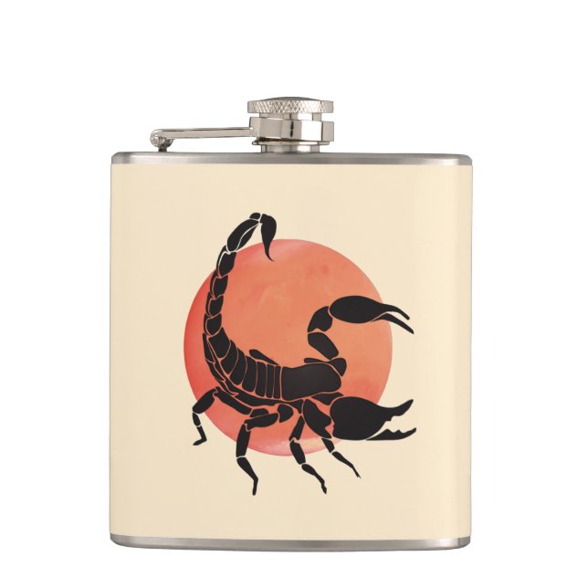 Scorpio Zodiac Sign Flask (Front)