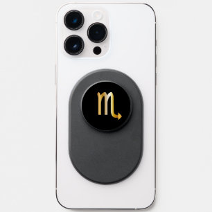 Scorpio Zodiac Sign Gold-Black Phone PopSocket
