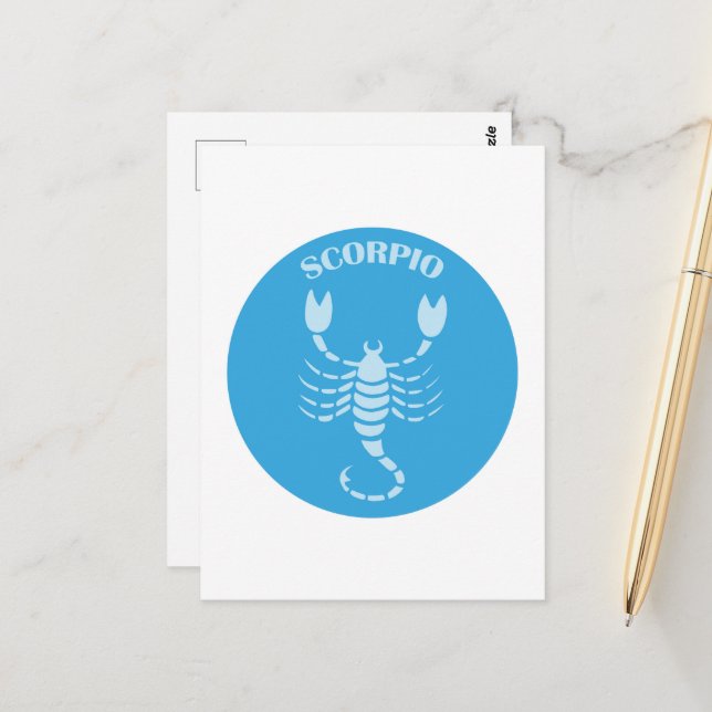 Scorpio, Zodiac Sign, Horoscope, Astrology Postcard (Front/Back In Situ)