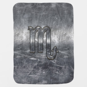 Scorpio Zodiac Sign in Distressed Steel Decor Swaddle Blanket