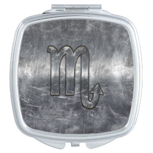 Scorpio Zodiac Sign in Distressed Steel Decor Vanity Mirror