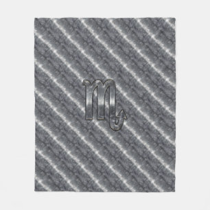 Scorpio Zodiac Sign in Grunge Distressed Style Fleece Blanket