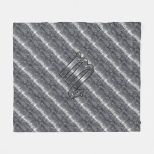 Scorpio Zodiac Sign in Grunge Distressed Style Fleece Blanket
