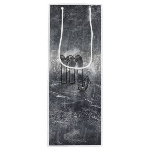 Scorpio Zodiac Sign in Grunge Distressed Style Wine Gift Bag