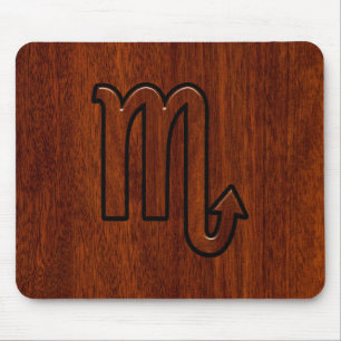 Scorpio Zodiac Sign in Mahogany Brown Style Mouse Pad