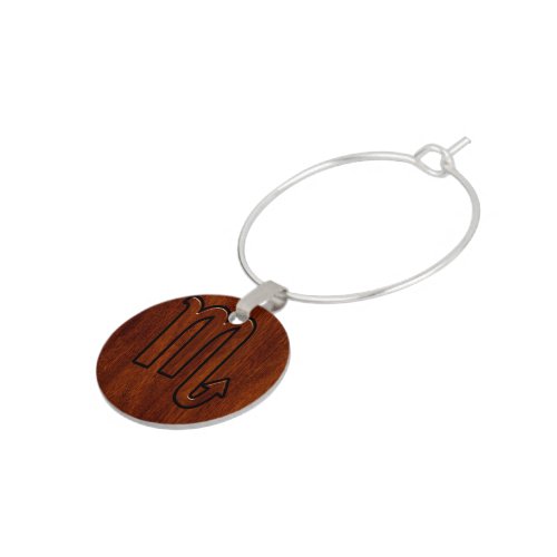 Scorpio Zodiac Sign in Mahogany Brown Style Wine Charm