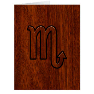 Scorpio Zodiac Sign in Mahogany Style Decor Cards