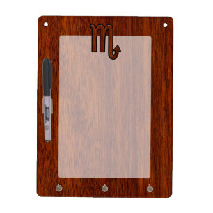 Scorpio Zodiac Sign in Mahogany Style Decor Dry-Erase Board
