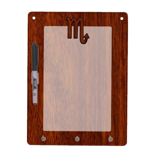 Scorpio Zodiac Sign in Mahogany Style Decor Dry_Erase Board