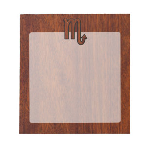 Scorpio Zodiac Sign in Mahogany Style Decor Notepad